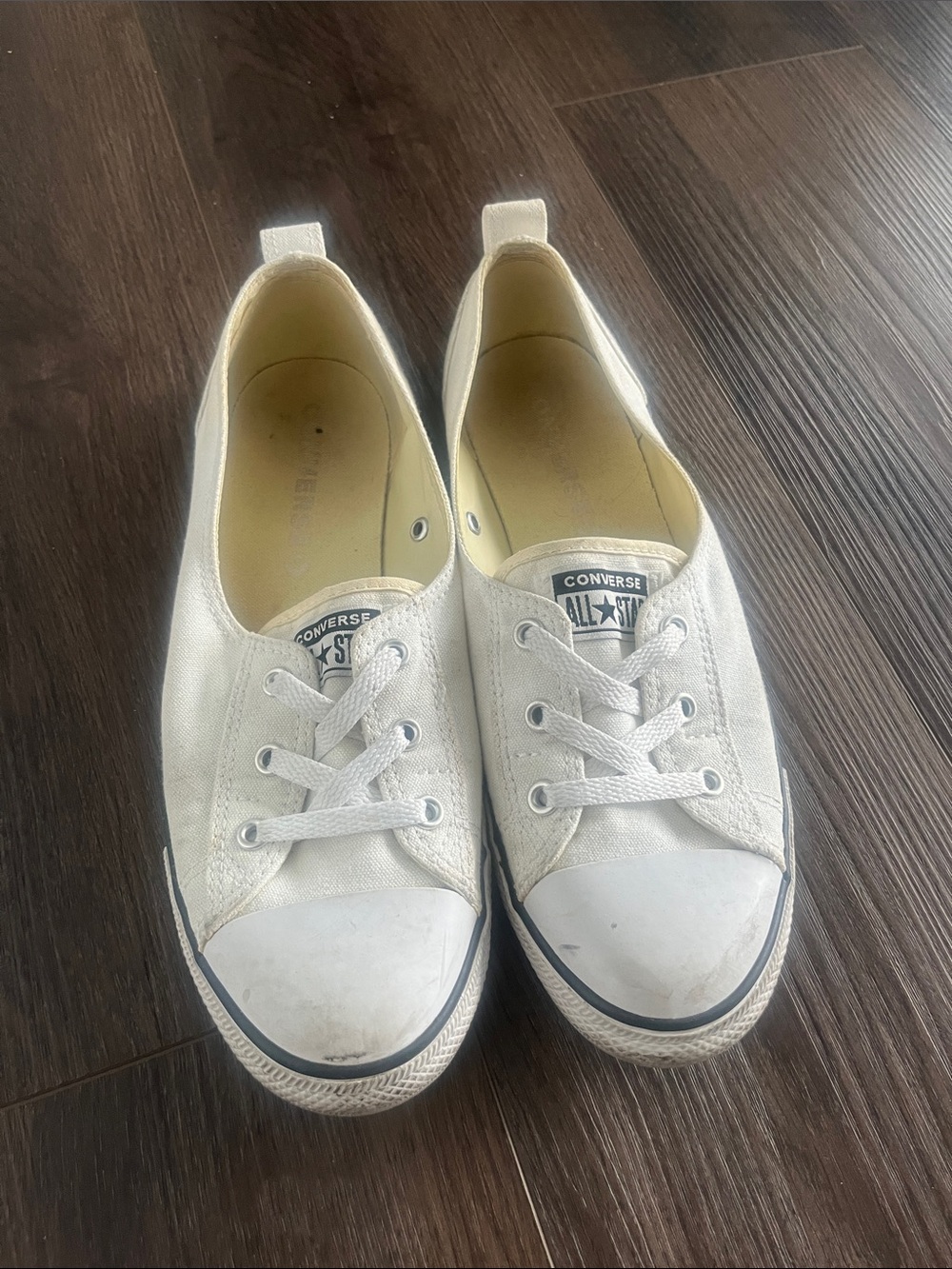 Converse White Canvas Slip-On Low-Top Sneakers